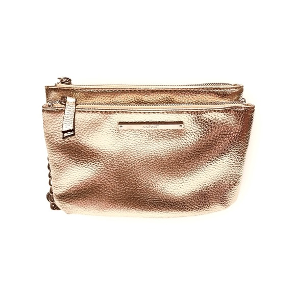Nine West Metallic Gold Crossbody adjustable Strap bag/ Purse, party wedding - Picture 5 of 11